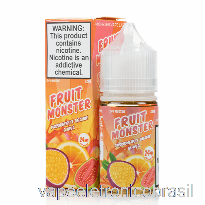 Vape Recarregável Maracujá Laranja Goiaba - Sais Monstros De Frutas - 30ml 24mg